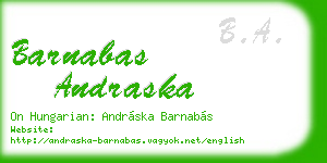 barnabas andraska business card